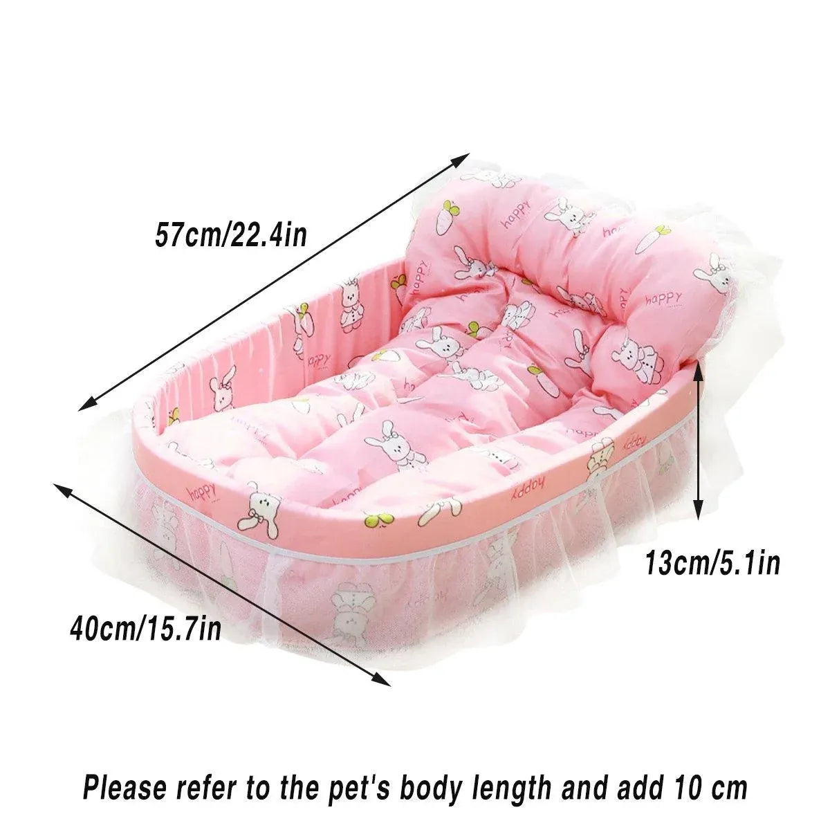Cat Kennel Universal Cat Sleeping Nest Princess Style Lace Pet Special Kitten Cyber Red Mat - Pink