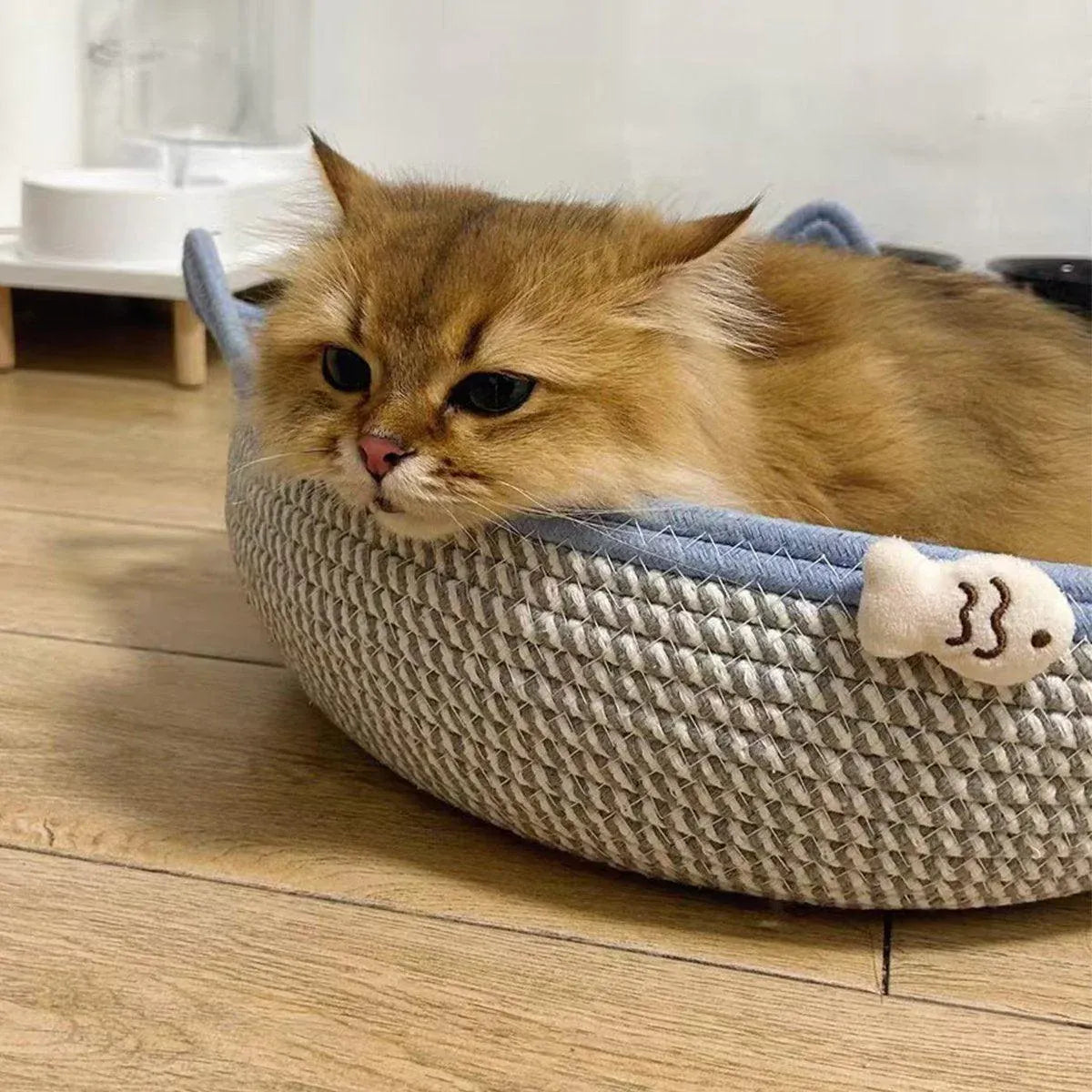 Rattan Cat Bed Weaving Cat Sleeping Basket for Cats and Pets Comfortable Resting