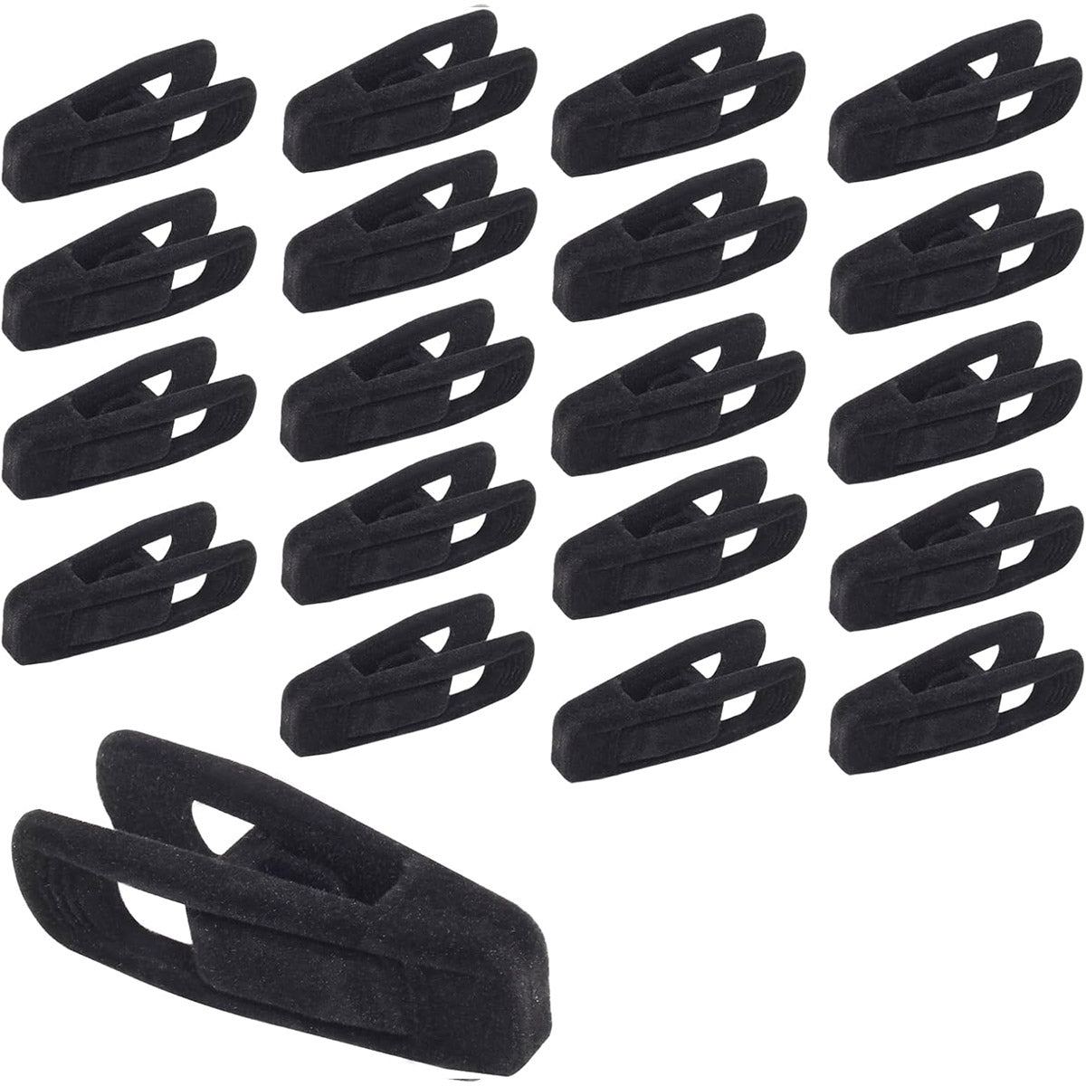 Clothes Drying Clips 20 Pack Velvet Flocking Trouser Pegs Hanger Grip Clamp Set - Beige