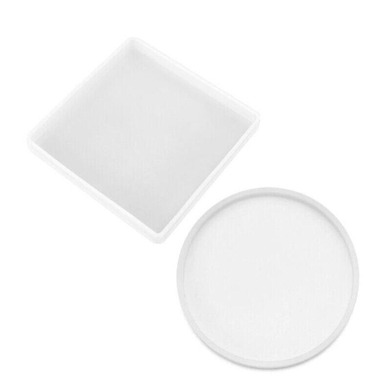 Coaster Resin Casting Mould Epoxy Mold Silicone Craft DIY Jewelry Agate Making - Large Square*4