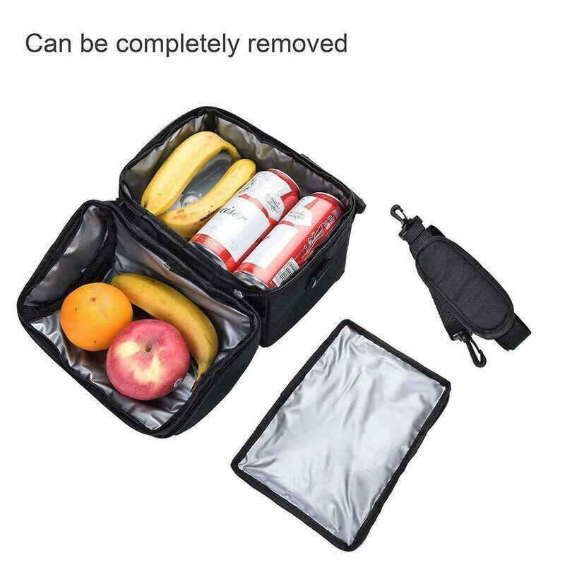 Insulated Lunch Bag Box Tote Cooler For Women Men Hot Cold Food Thermal - Red