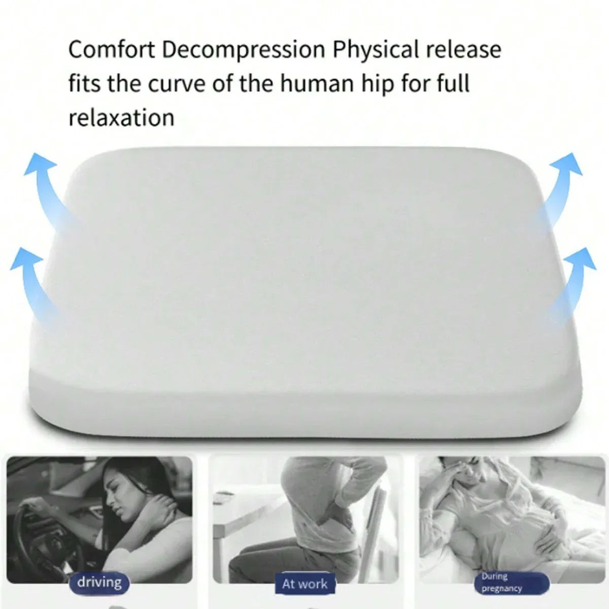 Comfort Cushion Pad Universal Vehicle Chair Mat Breathable Seat Protector - Grey