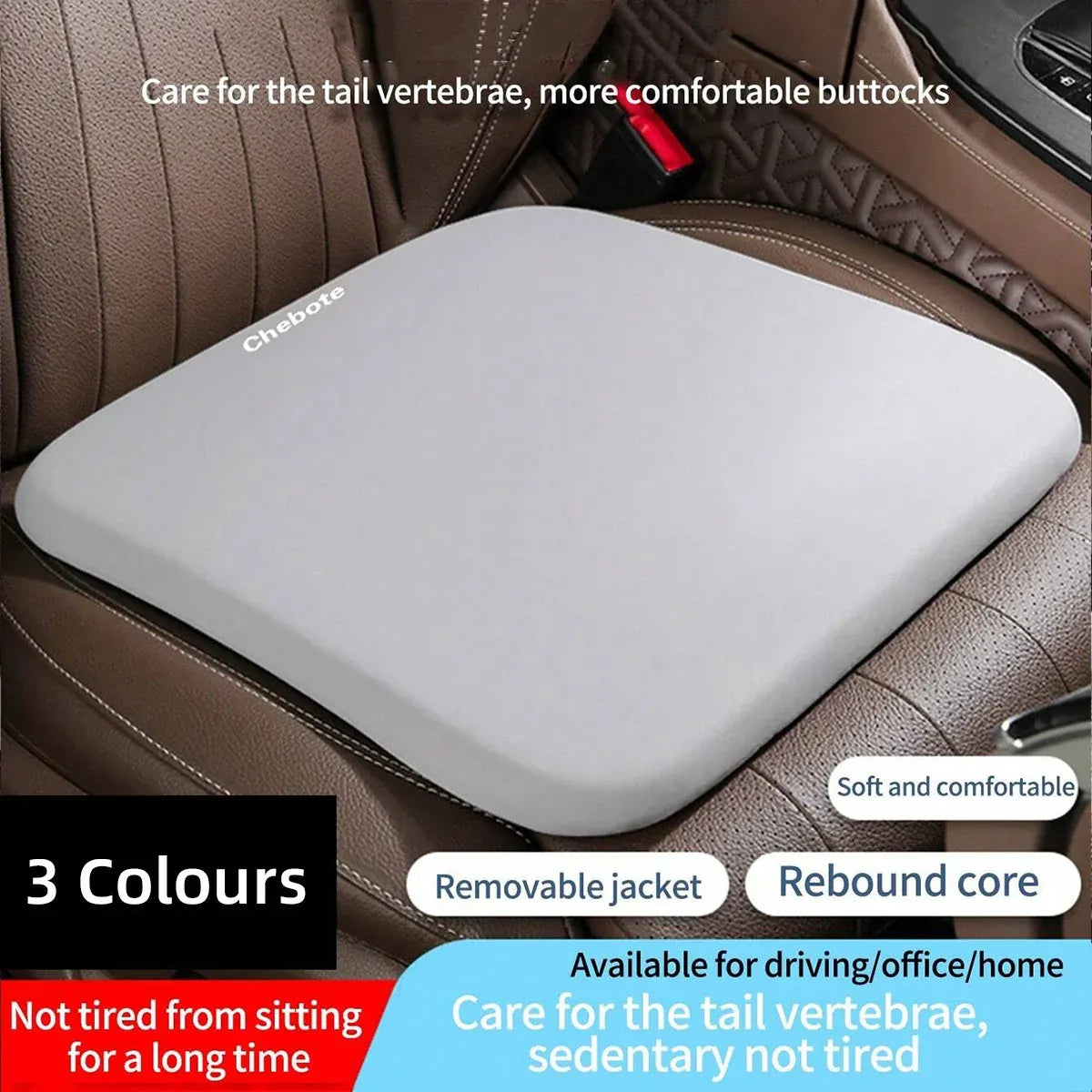 Comfort Cushion Pad Universal Vehicle Chair Mat Breathable Seat Protector - Grey