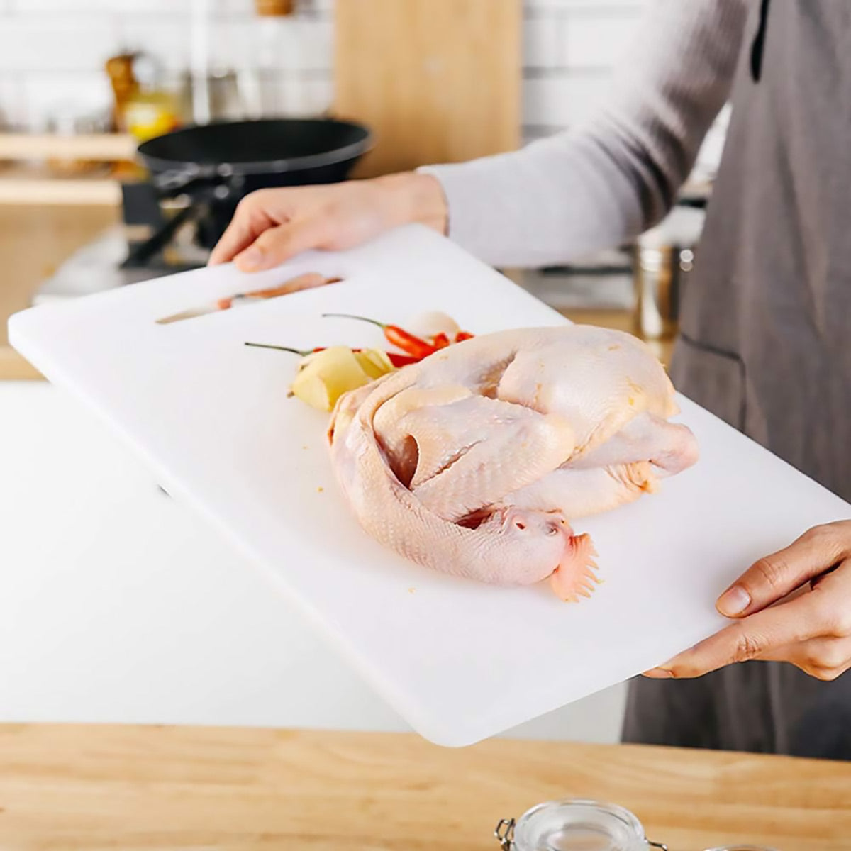 Plastic Cutting Board Small Size Chopping Board for Kitchen Food Prep Home Use - 38x24cm