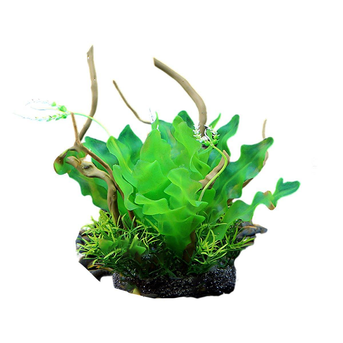 Aquarium Landscaping Decoration Artificial Wood and Plants Fish Tank Ornament - CM2503-Dark Red
