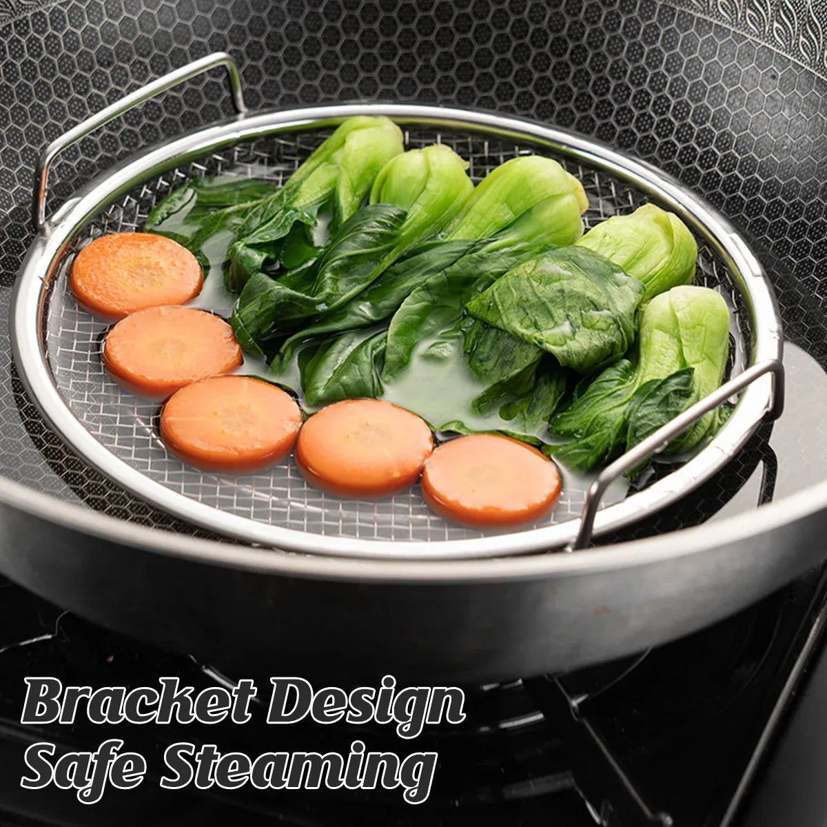 Stainless Steel Frying Skimmer Oil Drain Mesh Rack with Tray 22cm Heat Resistant