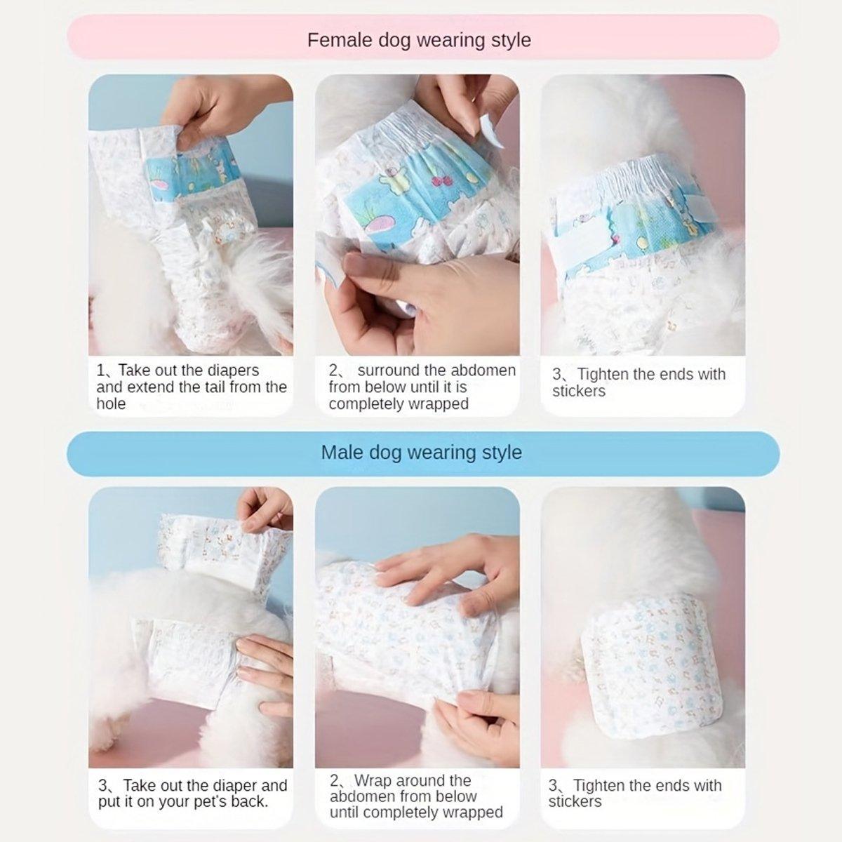 Dog Physiological Pants Pet Diaper Underwear for Hygiene and Incontinence Management - Male - M