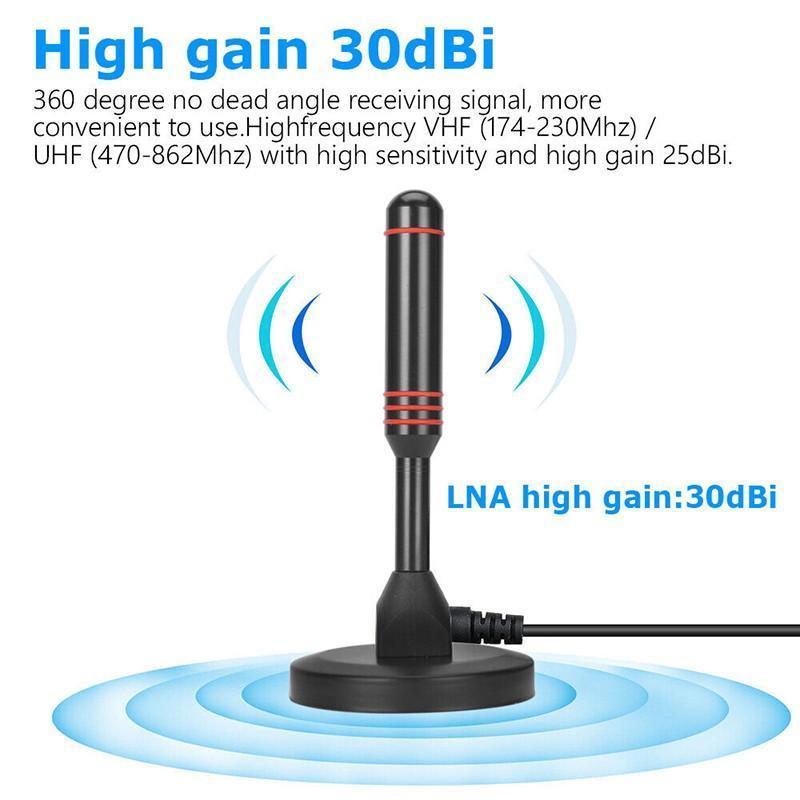Digital Tv Antenna 300 Mile Indoor Outdoor Hd Tv Aerial Amplifier Signal Booster