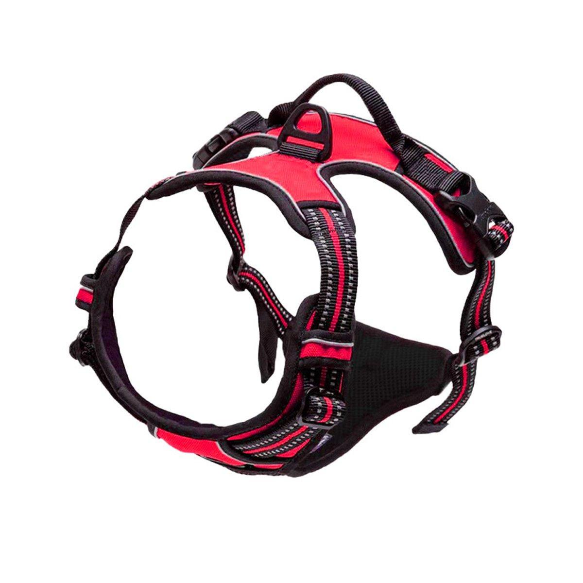 Adjustable No-Pull Dog Harness Vest S-XL Reflective Pet Training Outdoor Handle - Blue-M