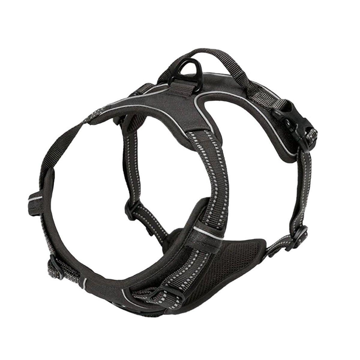 Adjustable No-Pull Dog Harness Vest S-XL Reflective Pet Training Outdoor Handle - Blue-XL