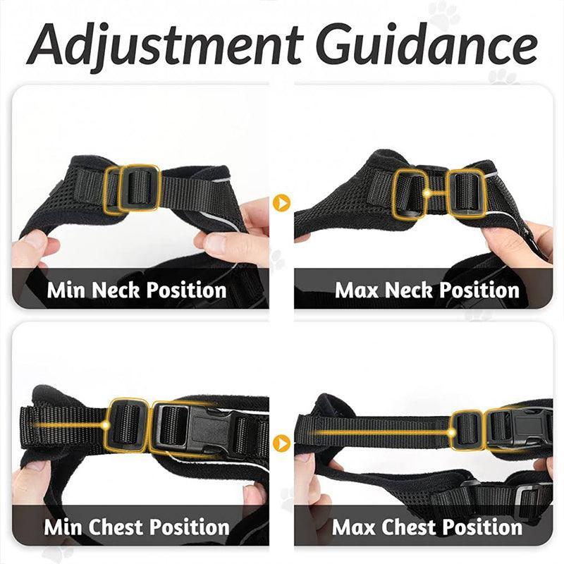 Adjustable Pet Harness and Leash Set for Cat Dog Escape Proof Reflective Vest - S