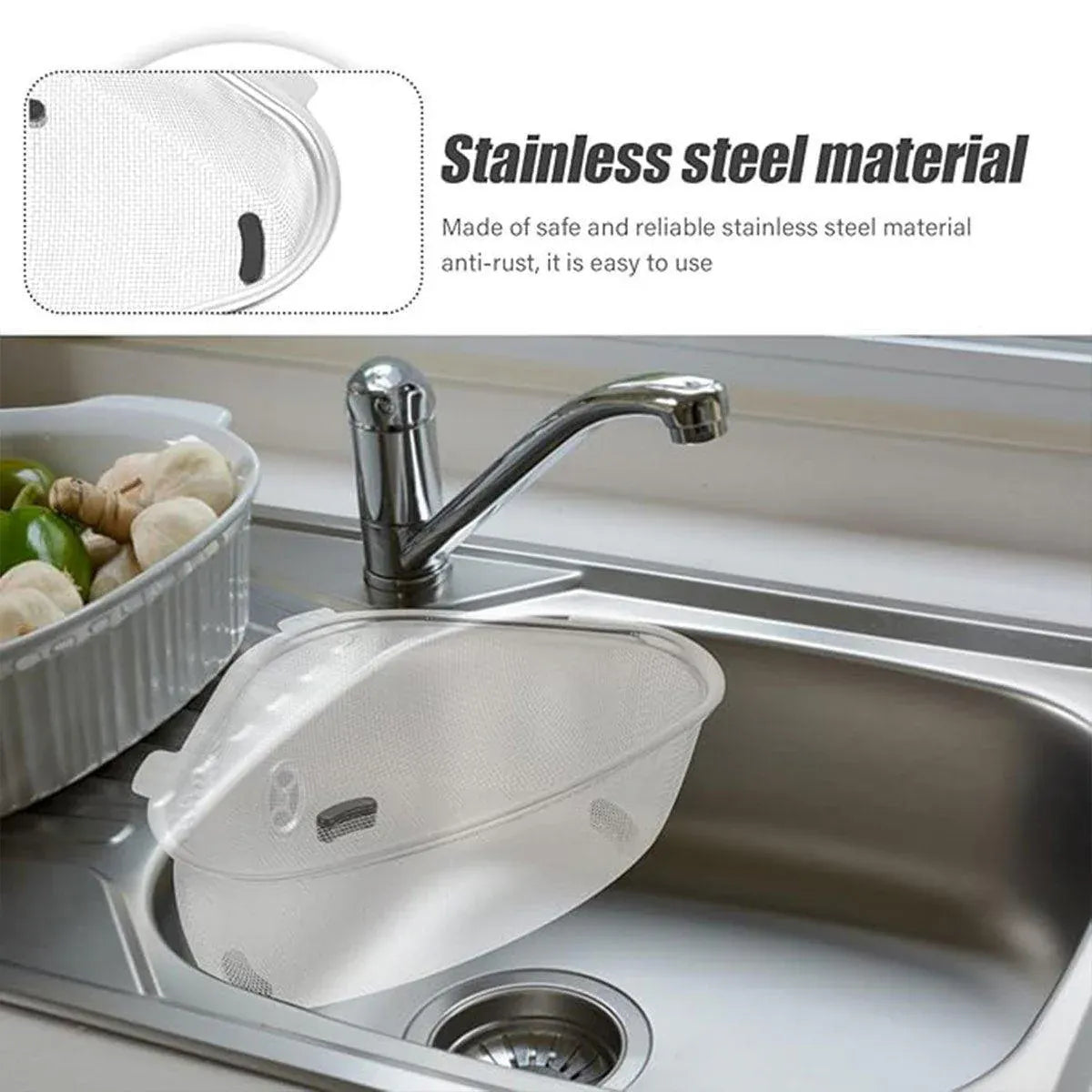 Triangle Sink Strainer Basket Household Kitchen Shelf Leftover Draining Rack