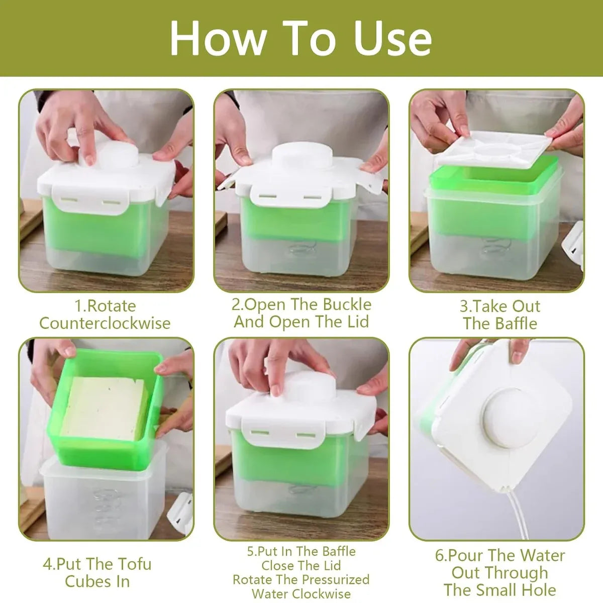Tofu Press Mold Box Water Drainer Container Kitchen Tool for Homemade Bean Curd