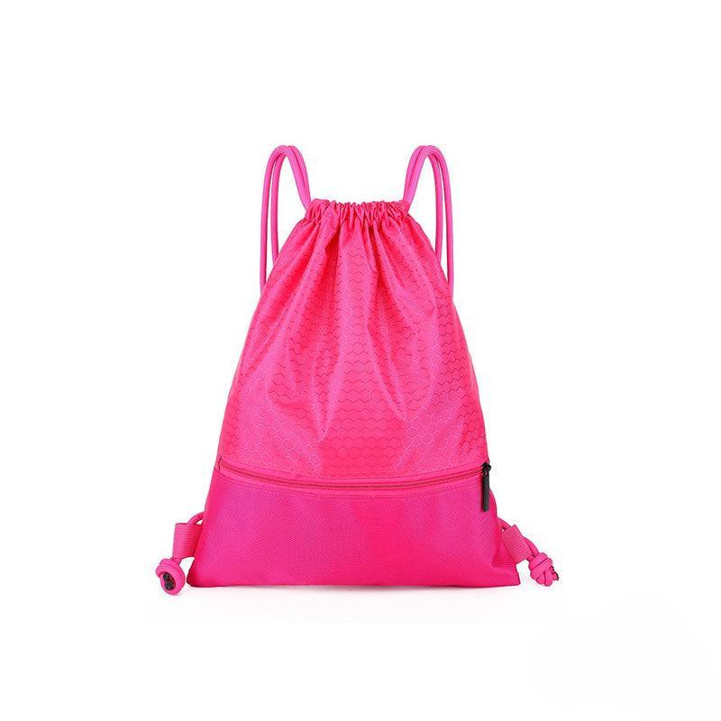 Backpack Sport Pack String Tote Gym Bag Cinch Sack School Drawstring Capacity - Black
