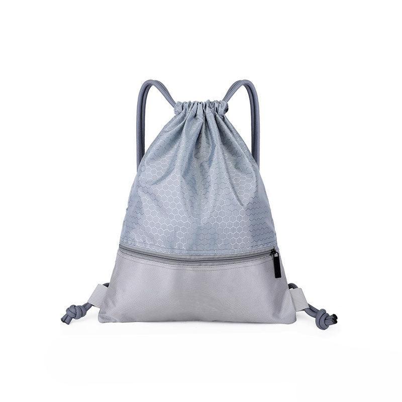 Backpack Sport Pack String Tote Gym Bag Cinch Sack School Drawstring Capacity - Black