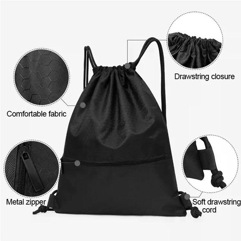 Backpack Sport Pack String Tote Gym Bag Cinch Sack School Drawstring Capacity - Pink