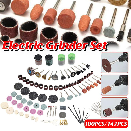 100/147pcs Electric Mill Set Accessories Grinding Cutting Drilling Tool Kit - 147Pcs(Without Grinder Pen)