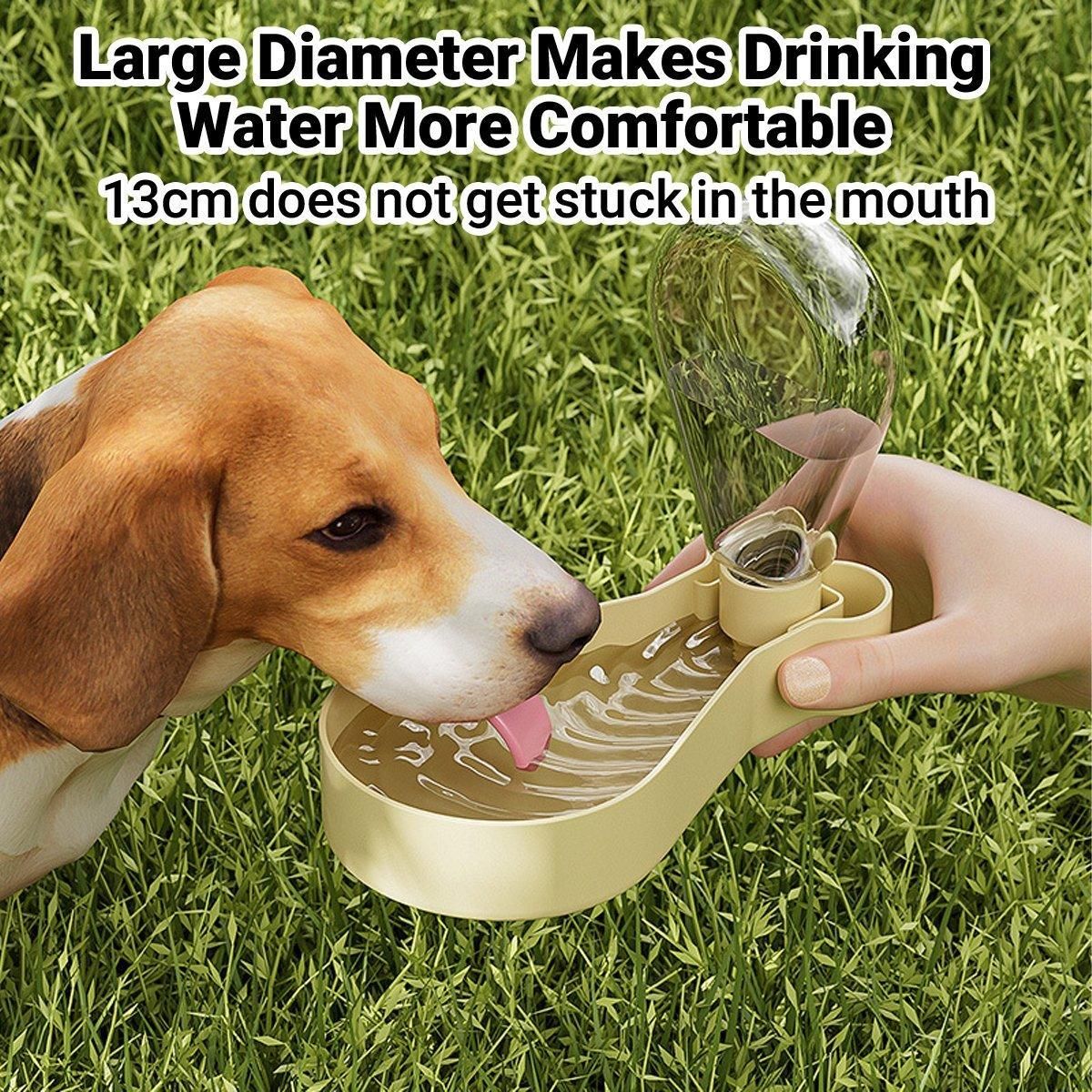 Portable Pet Water Bottle Outdoor Feeder Dual Purpose Drinking Travel Use - Orange