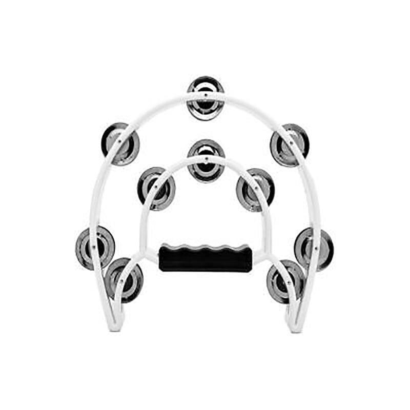 Double Half Moon Tambourine Handheld Musical Percussion Instrument Bell Drum - Blue