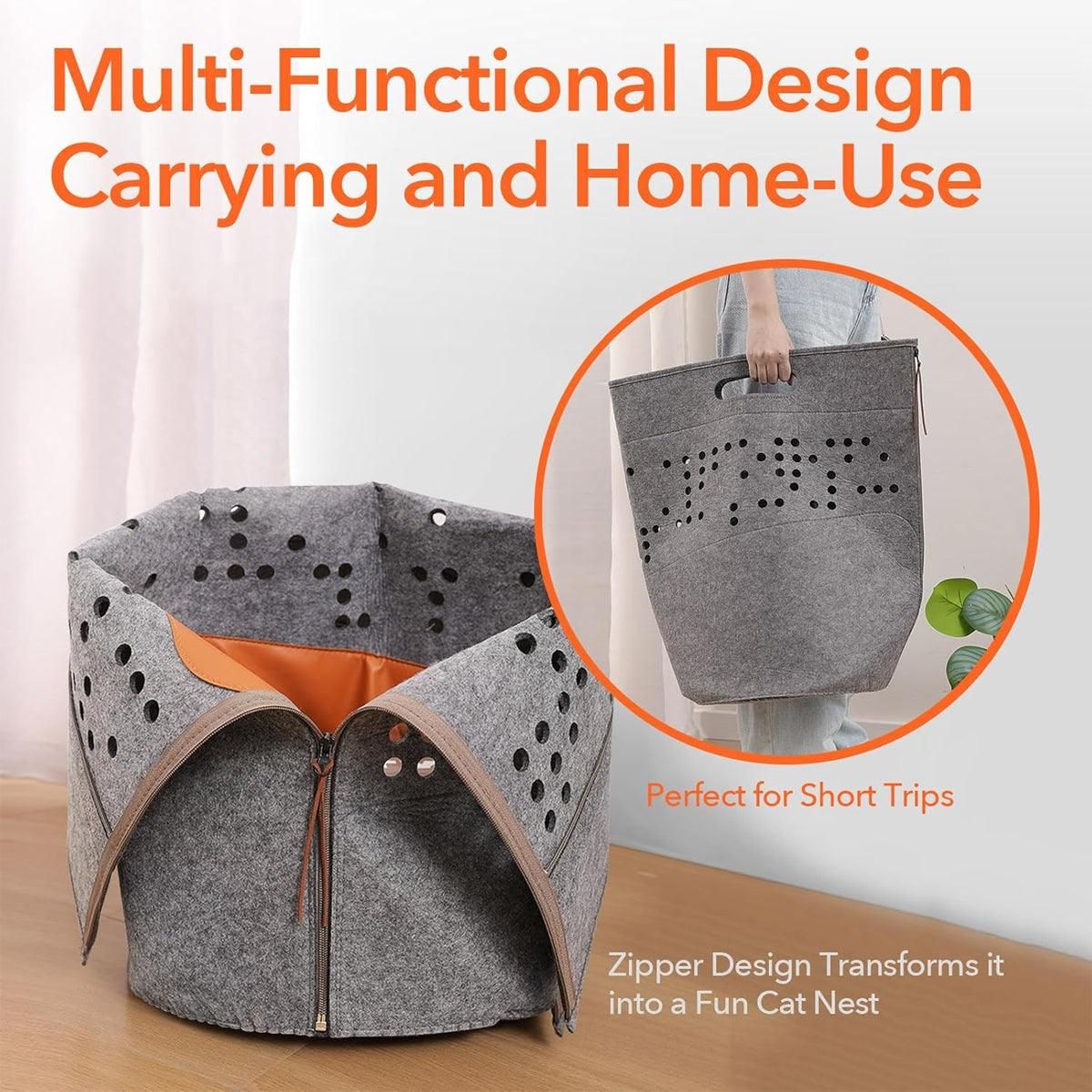 Portable Felt Cat Nest Soft Pet Bed Cat Cave for Cats and Small Pets Indoor Use
