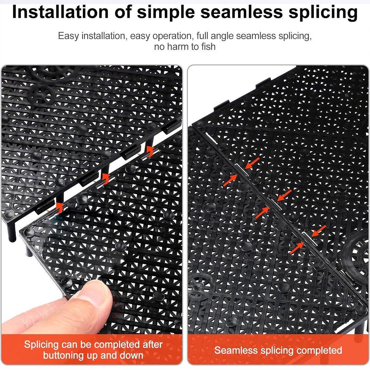 Fish Tank Aquarium Under Gravel Filter System Safe Filtration Plate Board Kit - Clear-10PCS