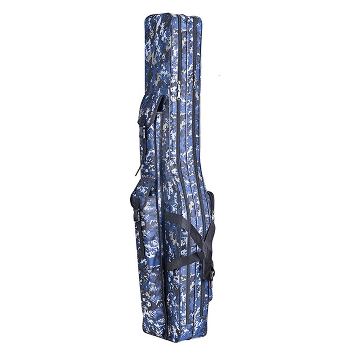130cm Big Belly Fishing Tackle Bag Rod Storage Carry Case Outdoor Fishing Bag - Light blue camouflage