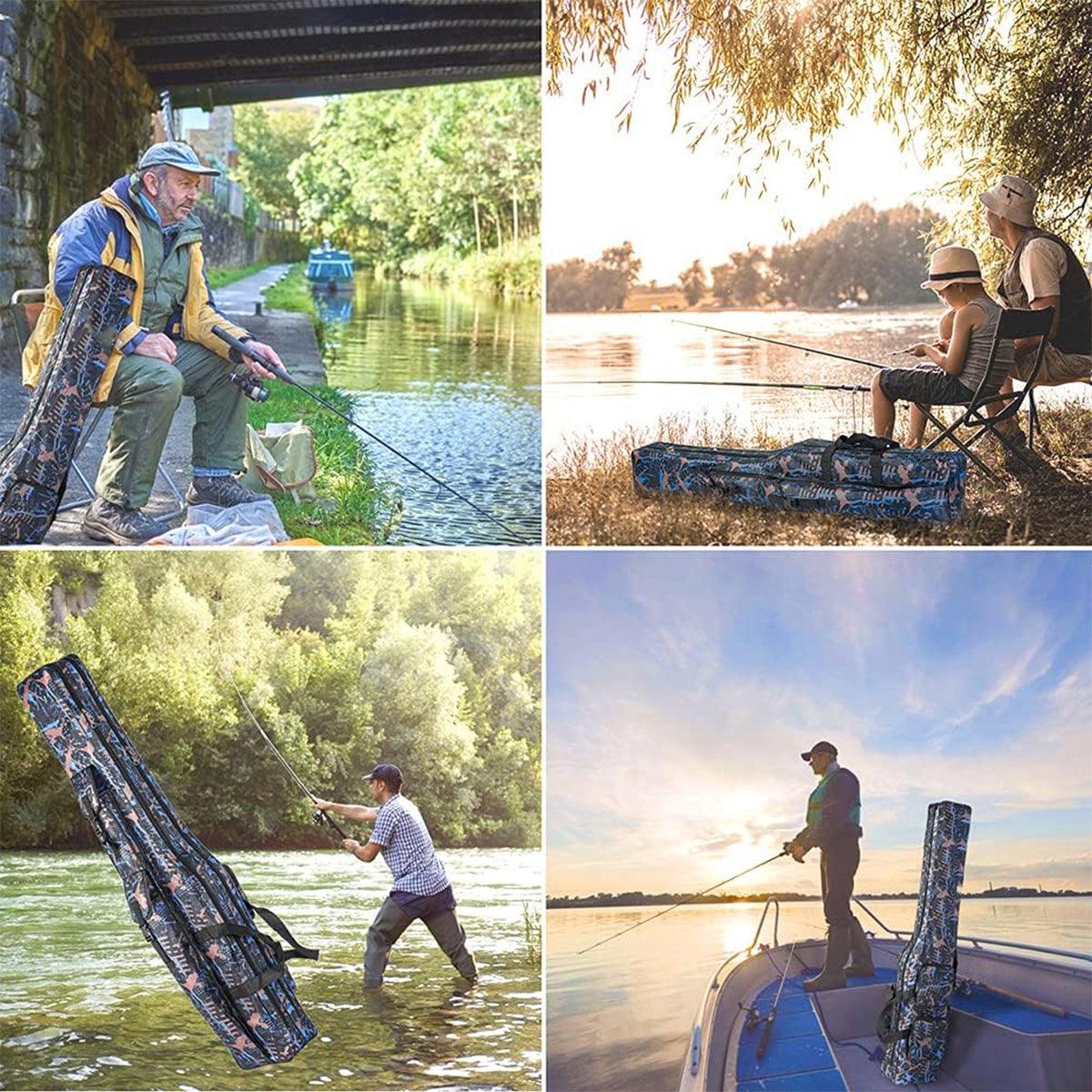 130cm Big Belly Fishing Tackle Bag Rod Storage Carry Case Outdoor Fishing Bag - Green