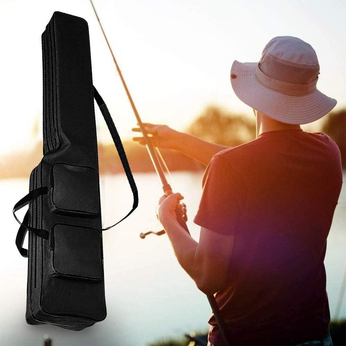 130cm Big Belly Fishing Tackle Bag Rod Storage Carry Case Outdoor Fishing Bag - Green