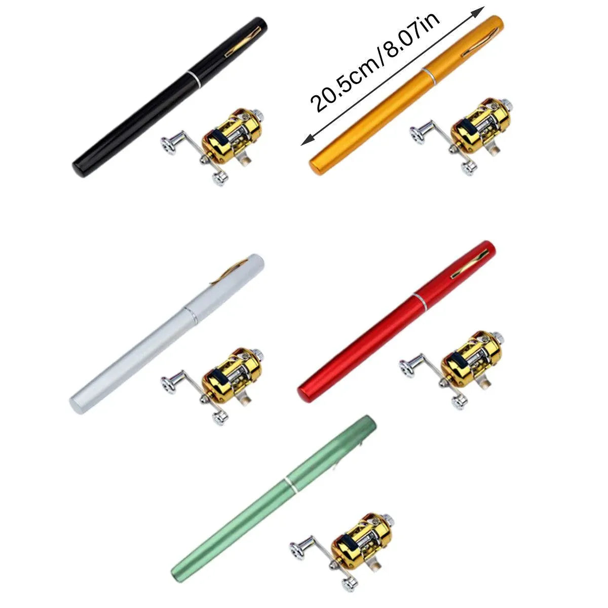 Mini Pen Fishing Rod Pocket Size Portable Telescopic Travel Fishing Pole Tool - Silver