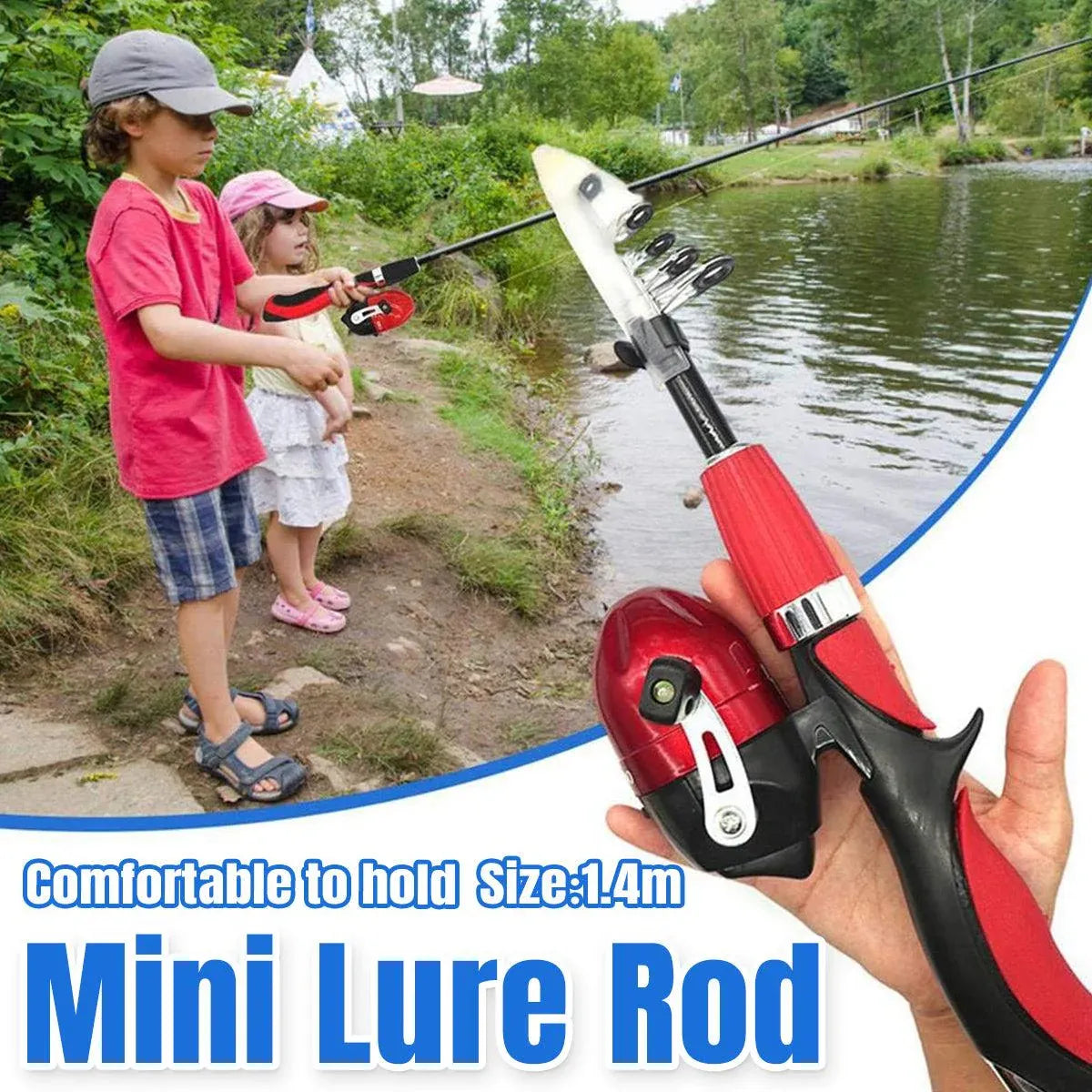 Compact Telescopic Fishing Rod Portable 1.4m Pole for Travel and Outdoors