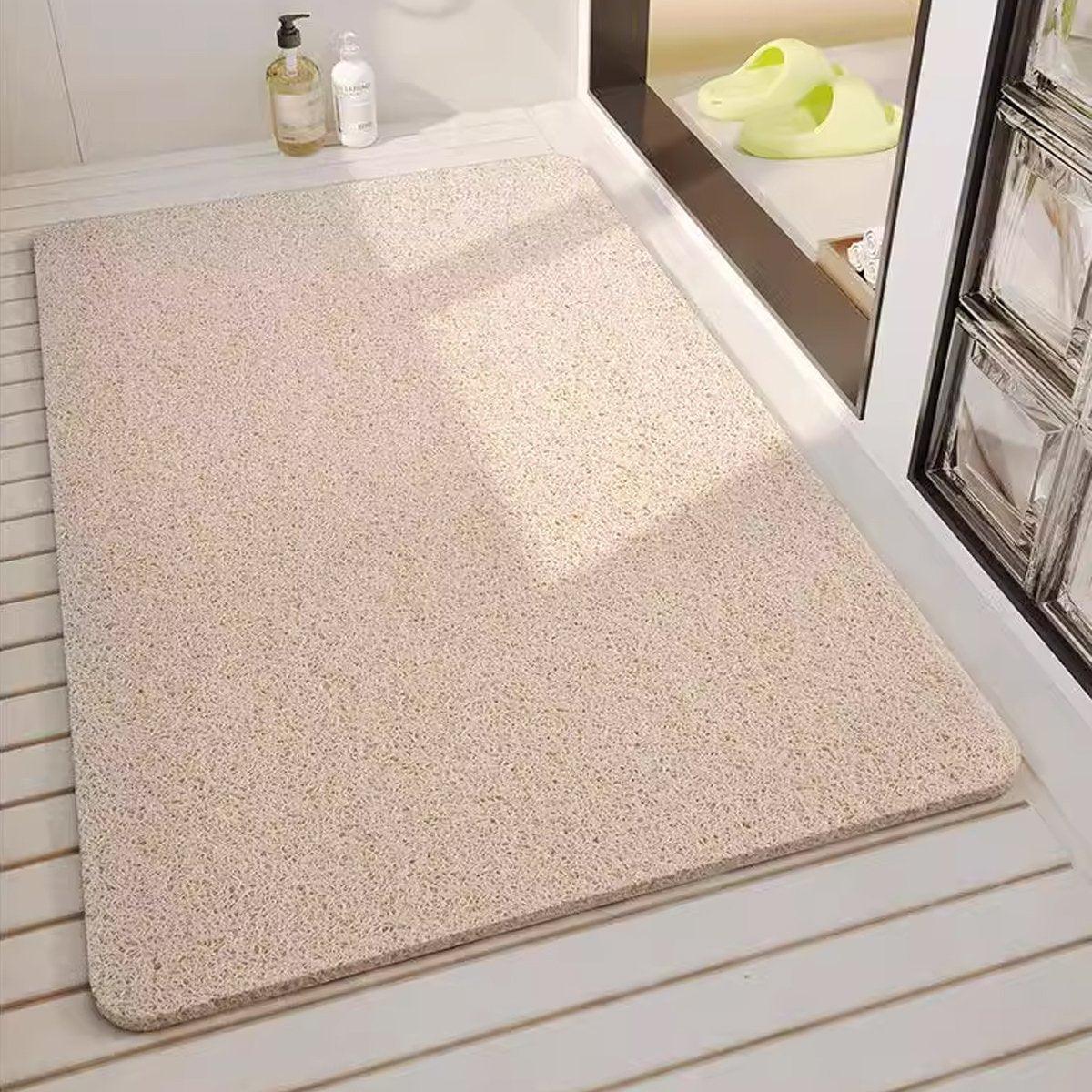 Waterproof Non-Slip Bathroom Shower Mat Anti-Slip Rug Toilet Floor Mat Washable - Cream-43*75cm