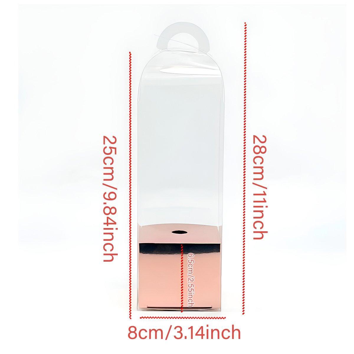10pcs Bouquet Packaging Transparent PVC Flower Box Portable Floral Gift Boxes - White