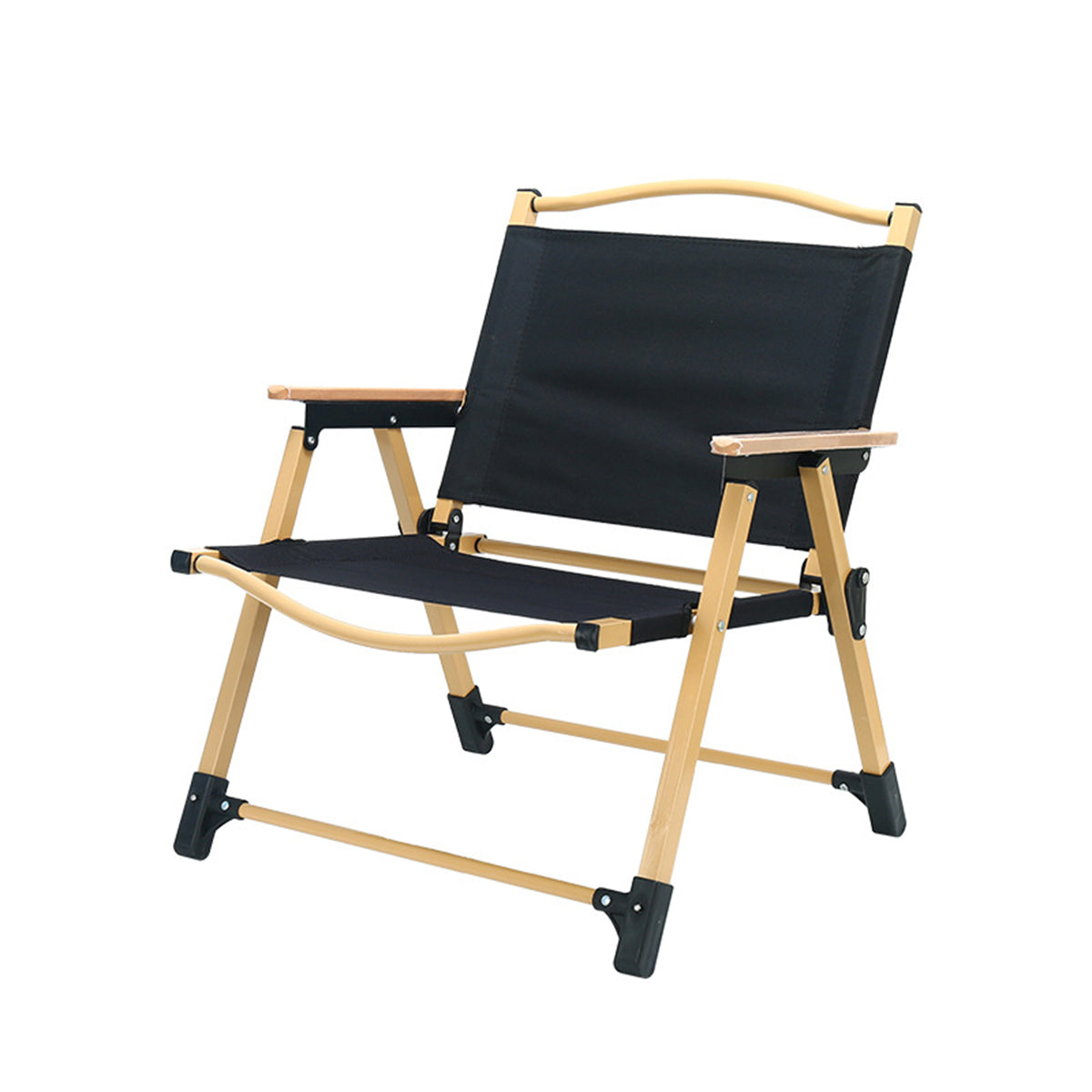 Outdoor Folding Chair Portable Camping Seat Compact Foldable Chair for Picnic - Black