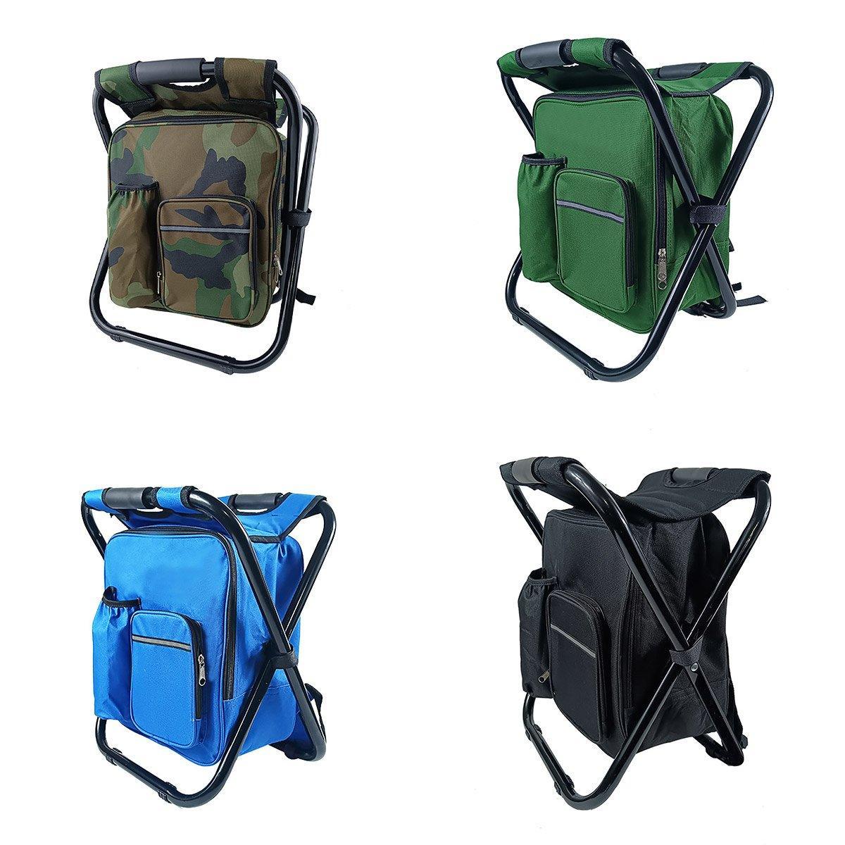 Portable Outdoor Folding Chair Oxford Small Stool for Fishing Camping Hiking - Blue