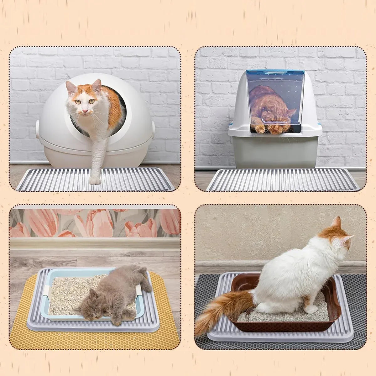Cat Litter Mat Anti Splash Pet Toilet Pad Reusable Double Layer Litter Box Mat