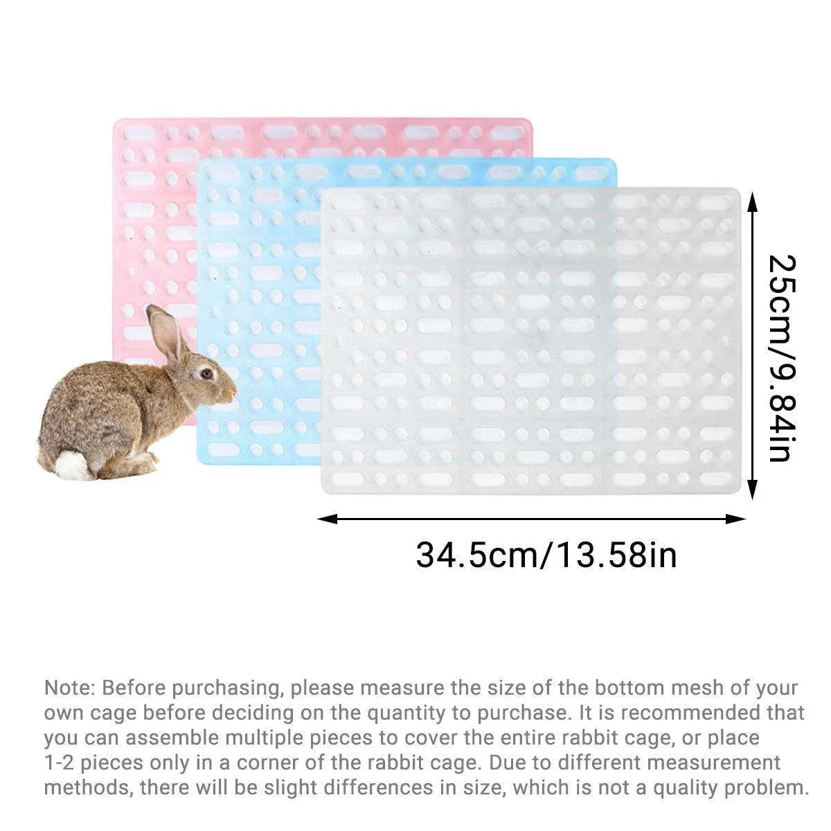 2pcs Rabbit Foot Mat Large Plastic Cage Mat for Guinea Pig Pet Cage Accessories - Pink