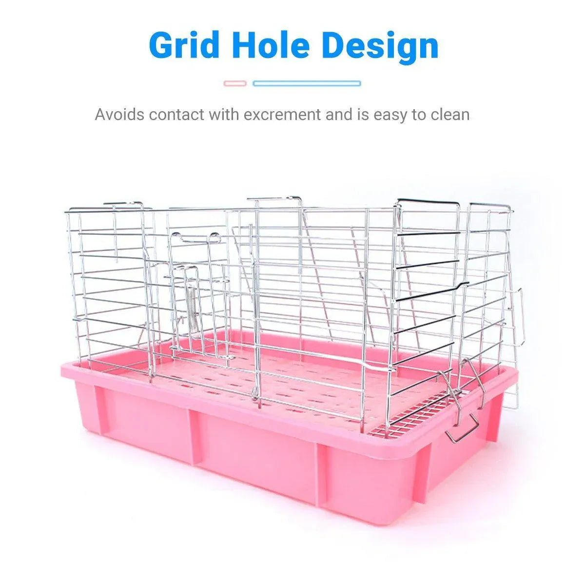 2pcs Rabbit Foot Mat Large Plastic Cage Mat for Guinea Pig Pet Cage Accessories - Pink