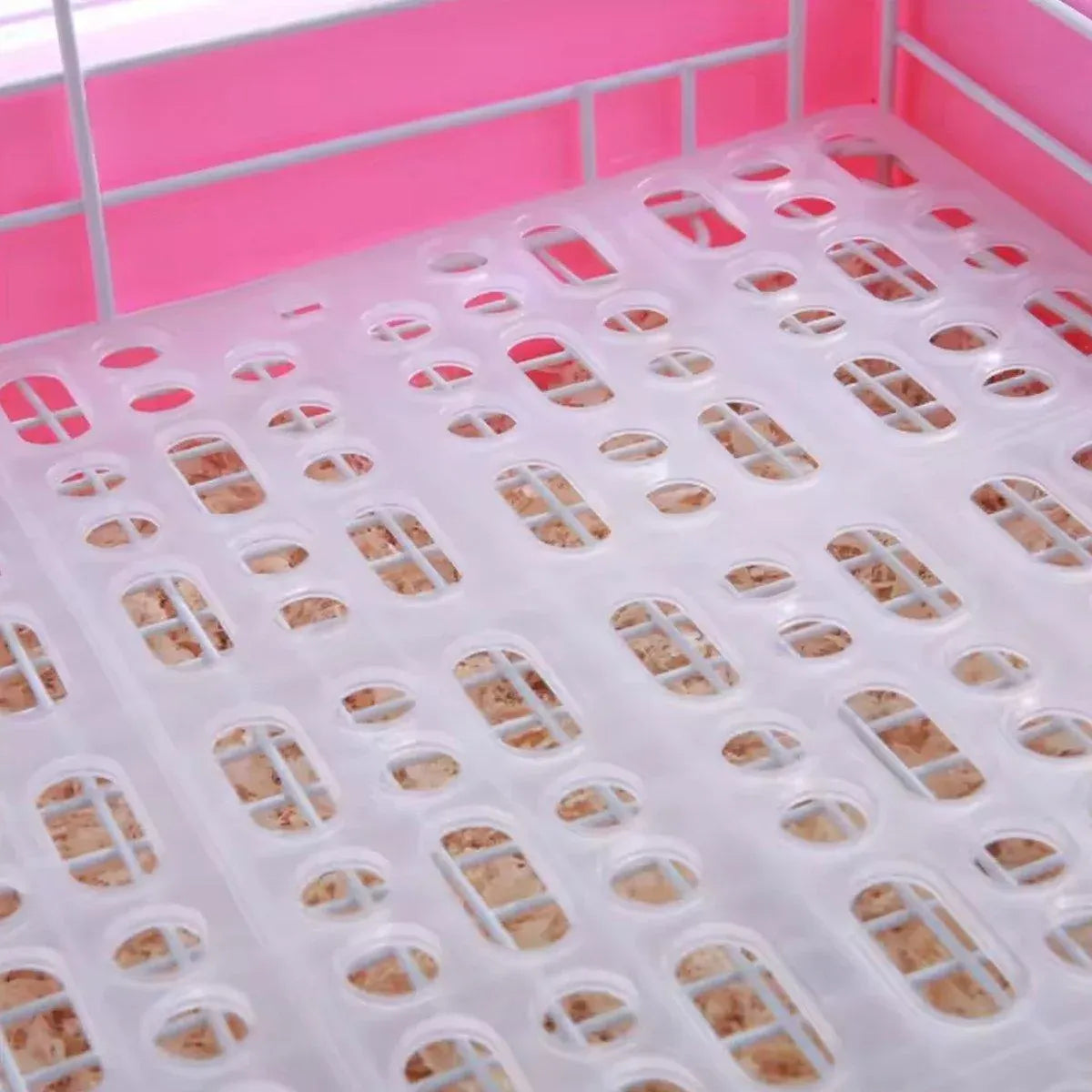 2pcs Rabbit Foot Mat Large Plastic Cage Mat for Guinea Pig Pet Cage Accessories - Pink