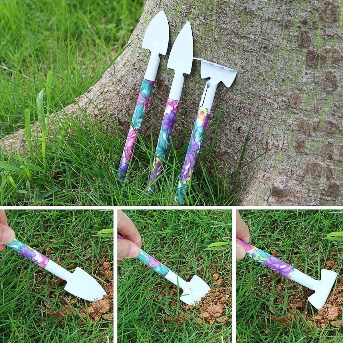 10PCS Garden Tool Kit Shovel Rake Planting Tools Set with Purple Handles Gift