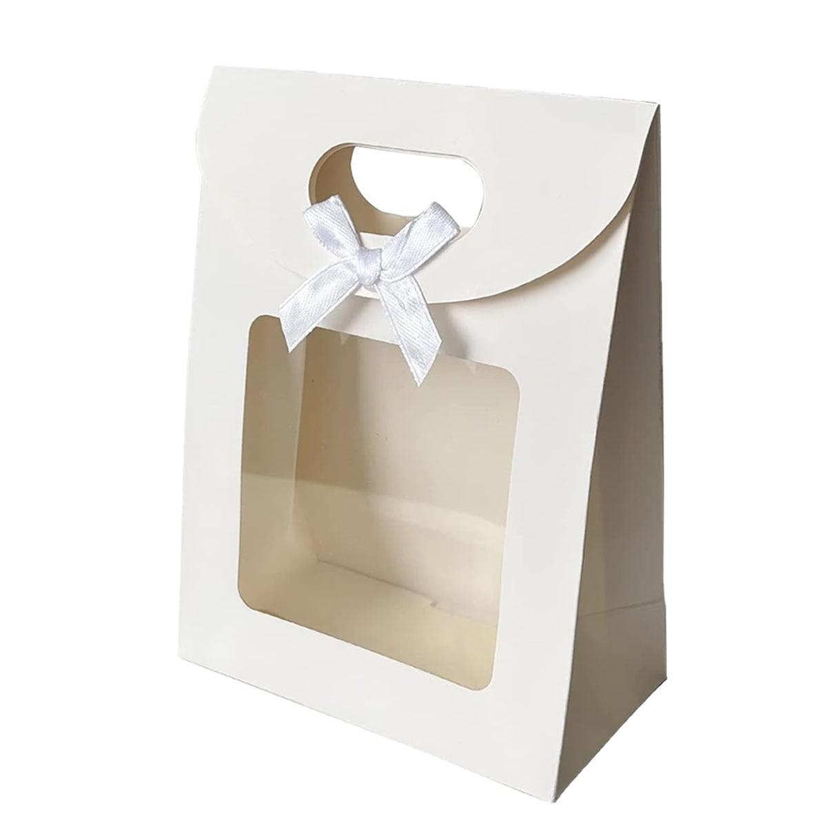 24PCS Bow Flap Tote Bag Reusable Shopping Carry Bag Gift Party Packaging Bag - 16x12x6cm