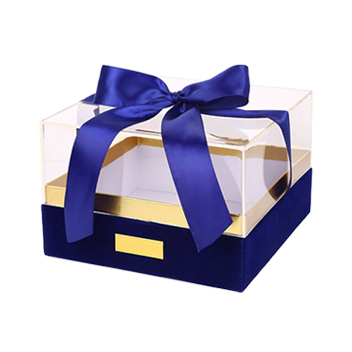 Acrylic Gift Box Clear Souvenir Display Case Bow Storage Container for Packaging - Red - L