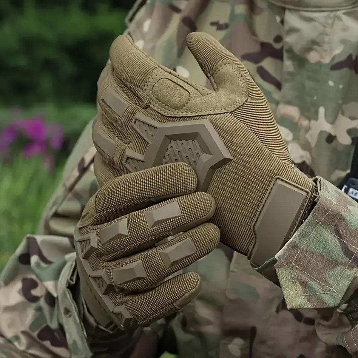 Tactical Full Finger Motorcycle Training Touchscreen Outdoor Sports Gloves - Black-XL