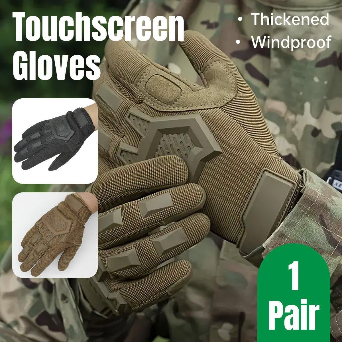 Tactical Full Finger Motorcycle Training Touchscreen Outdoor Sports Gloves - Khaki-XL