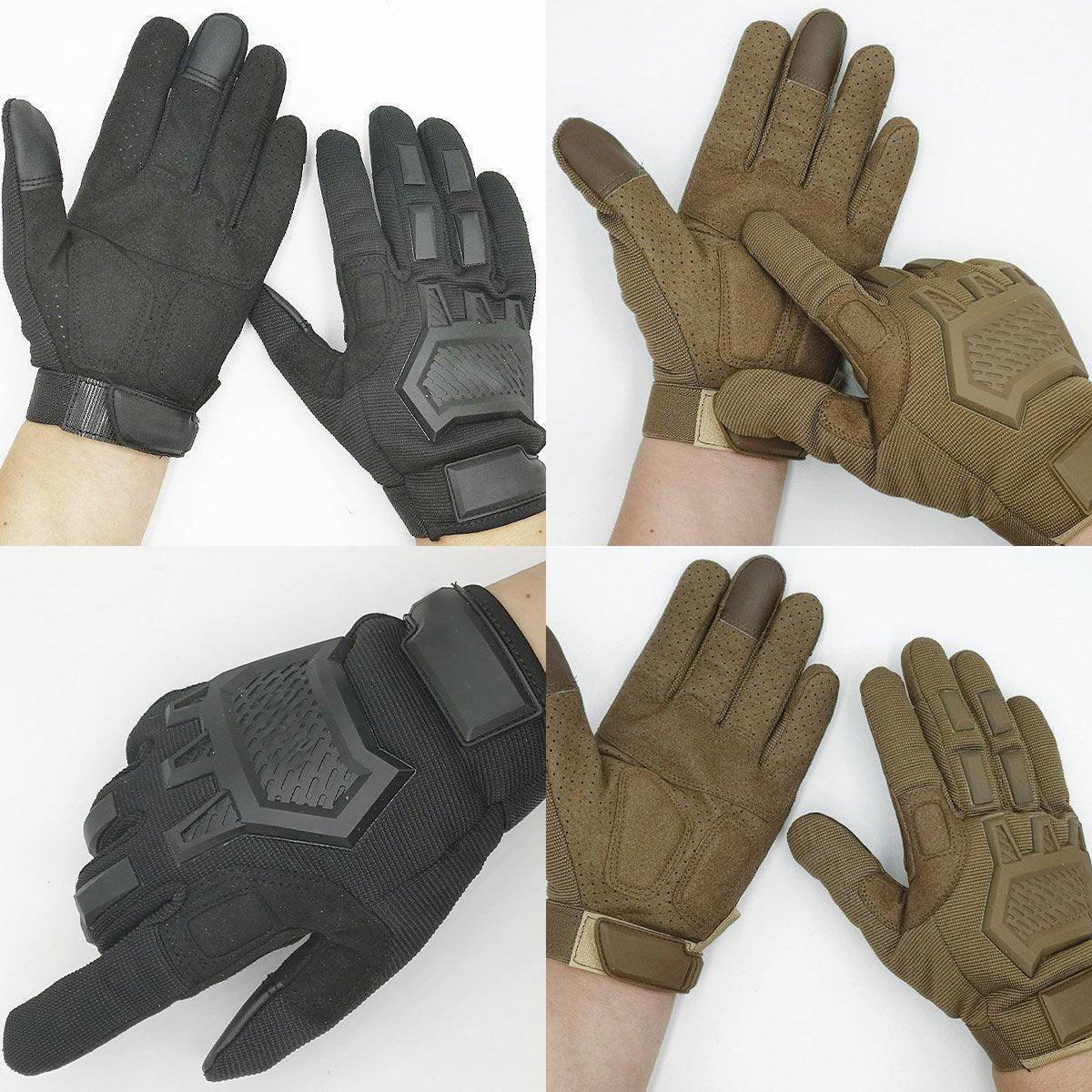 Tactical Full Finger Motorcycle Training Touchscreen Outdoor Sports Gloves - Khaki-XL