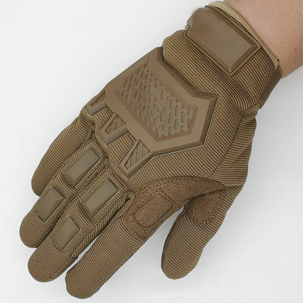 Tactical Full Finger Motorcycle Training Touchscreen Outdoor Sports Gloves - Khaki-XL