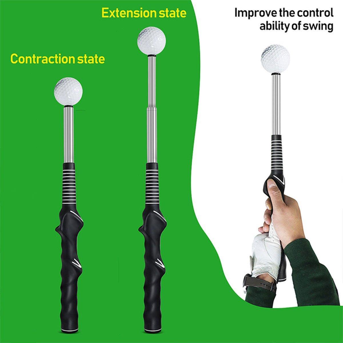 Golf Swing Training Aid Telescopic Impact Sound Stick Exercise Tool for Practice - Red