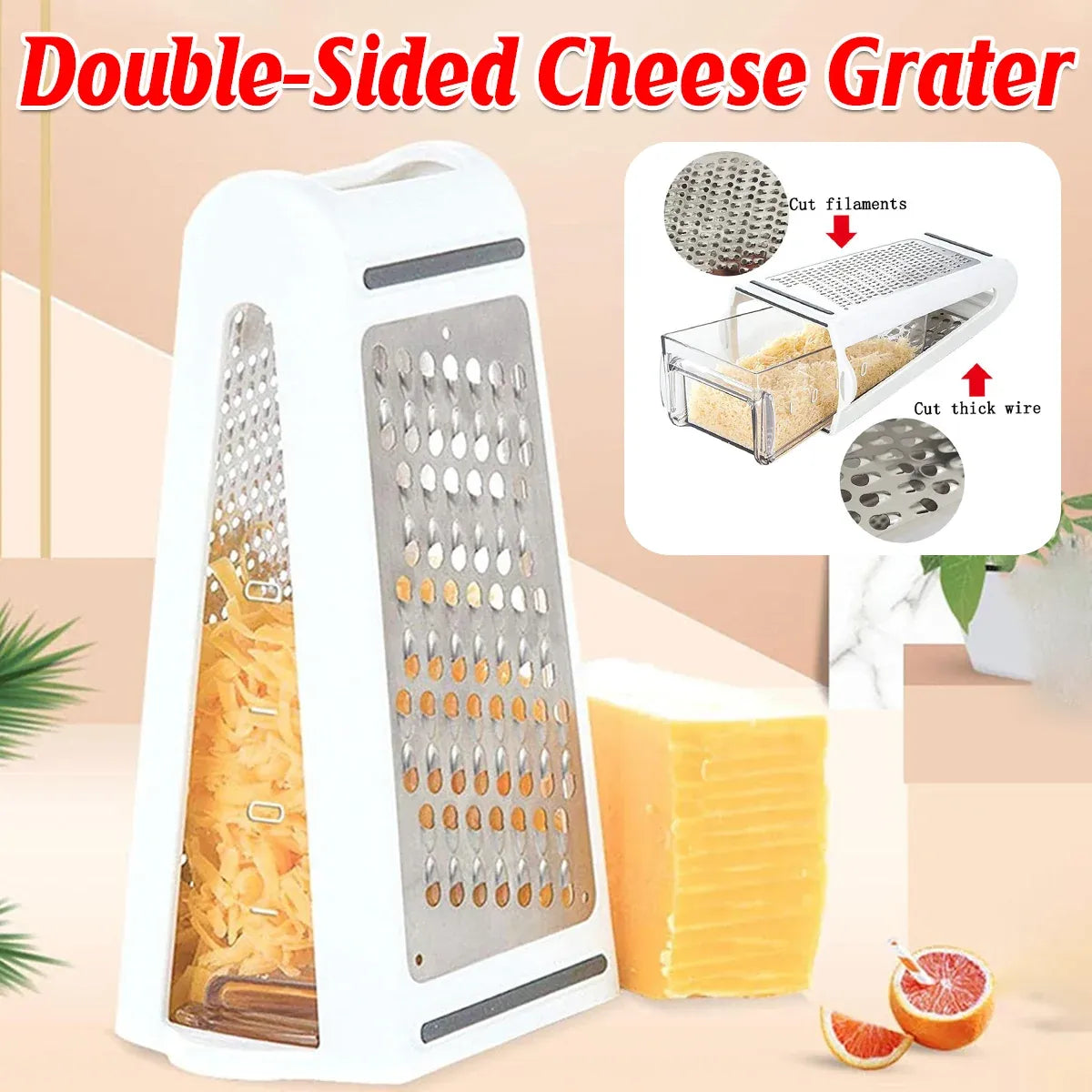 Double Sided Cheese Grater Potato Grinder Kitchen Tool Butter Vegetable Cutter