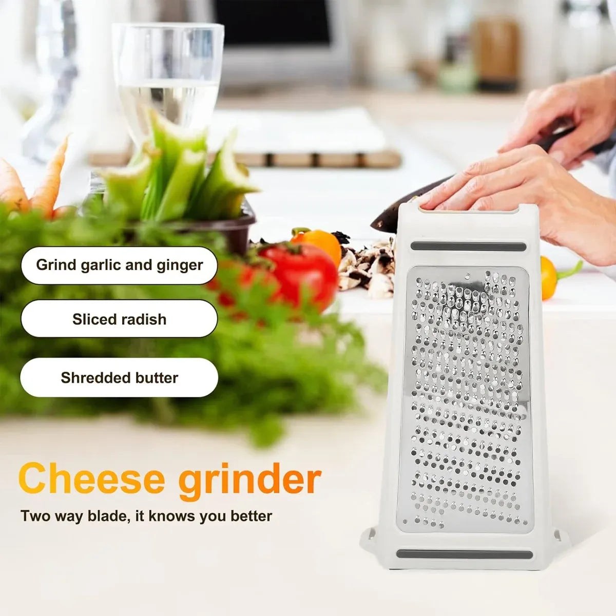 Double Sided Cheese Grater Potato Grinder Kitchen Tool Butter Vegetable Cutter