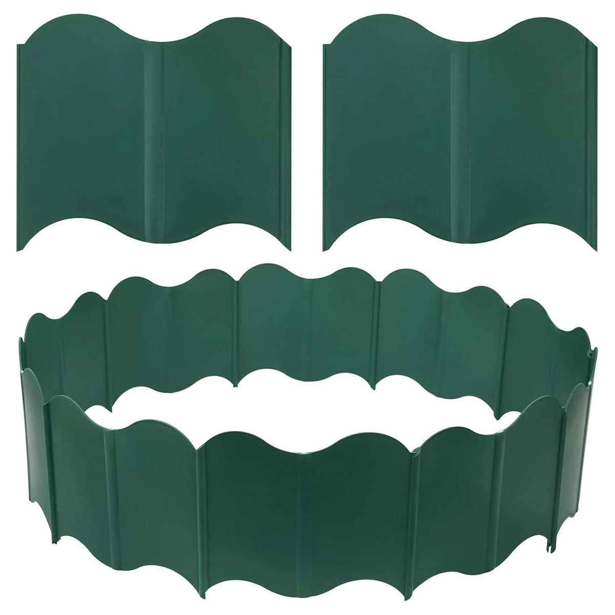 20PCS Garden Edging Fence Decorative Plastic Lawn Border Panels Landscaping - Black