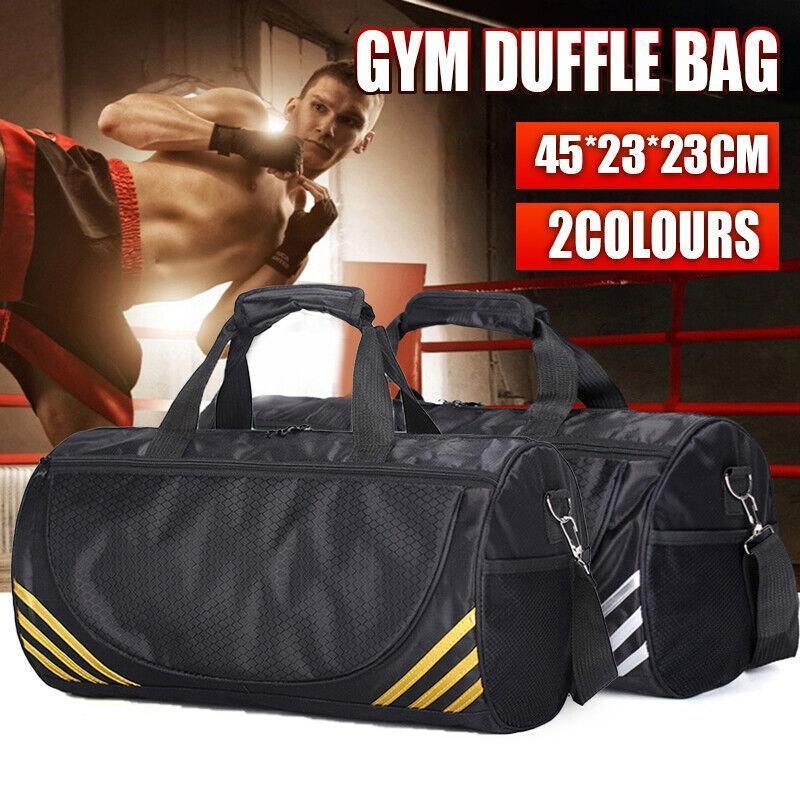 Gym Duffle Bag Waterproof Taekwondo Travel Duffel Bag Outdoor Large Size Black - Black+Gold